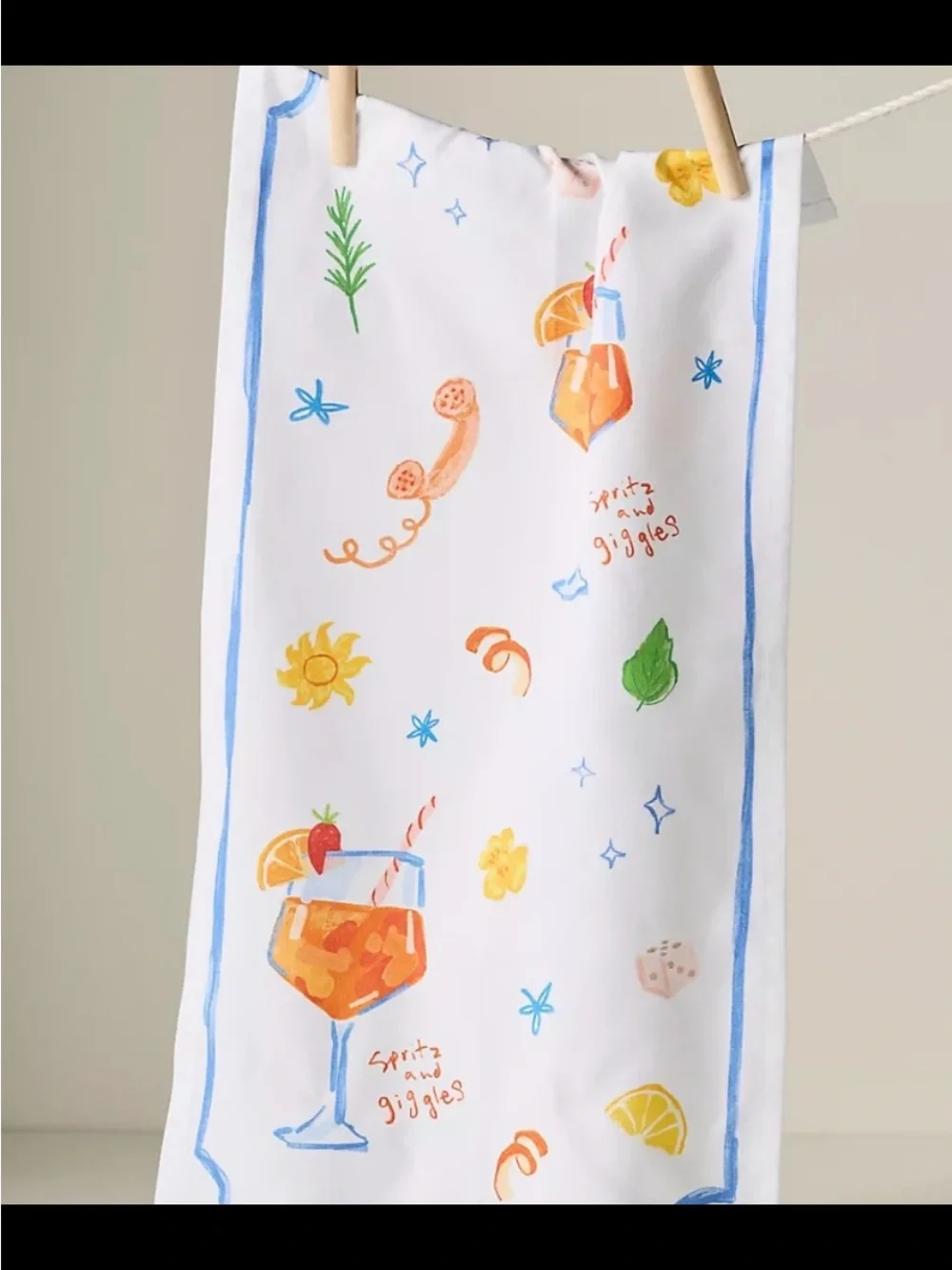Anthropologie Spritz & Giggles Dish Towel.